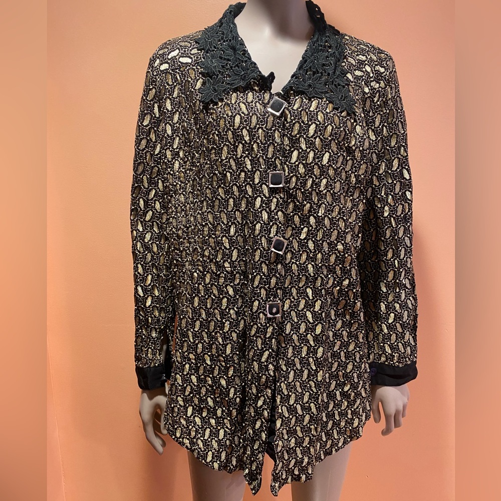 Wirona Styled in Italy Blazer – Black & Gold, Large